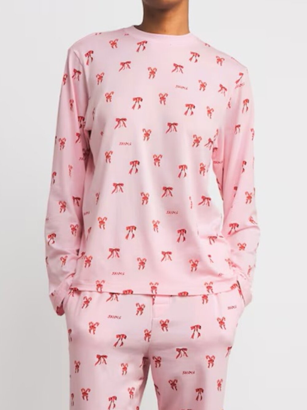 🎀SKIMS Boyfriend Long Sleeve | CB Candy Bow Print | XXS | NWT 🏷️
